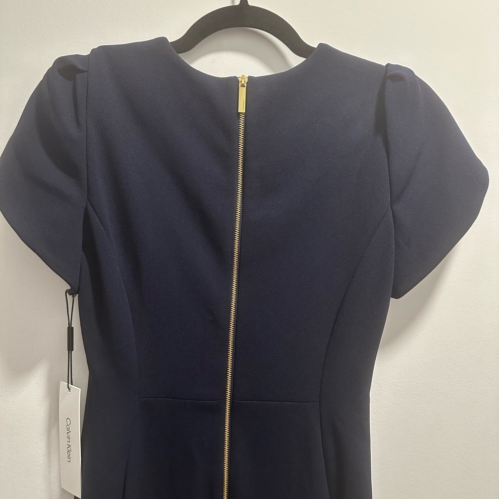NWT Calvin Klein Pleated-Sleeve Sheath Dress - Picture 6 of 9